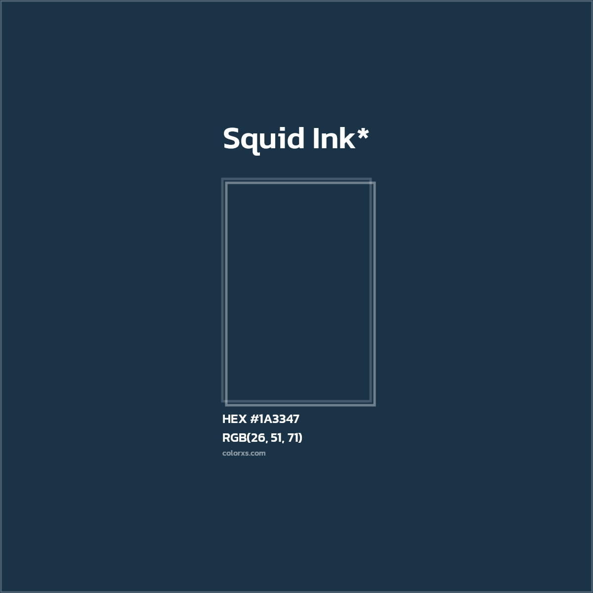 HEX #1A3347 Color Name, Color Code, Palettes, Similar Paints, Images