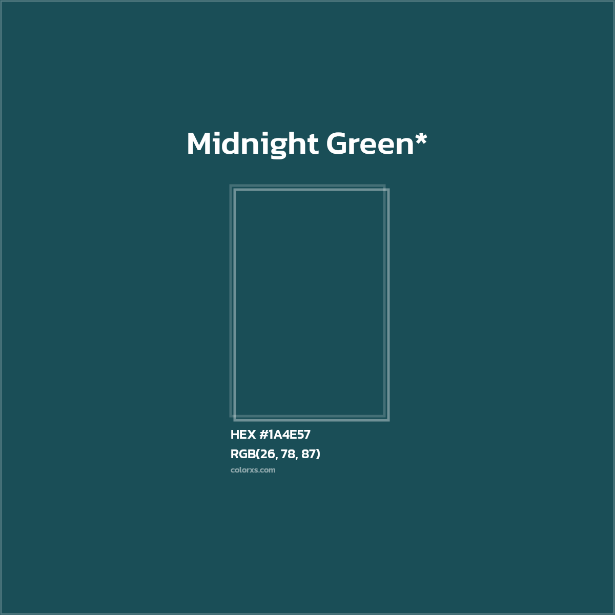 HEX #1A4E57 Color Name, Color Code, Palettes, Similar Paints, Images