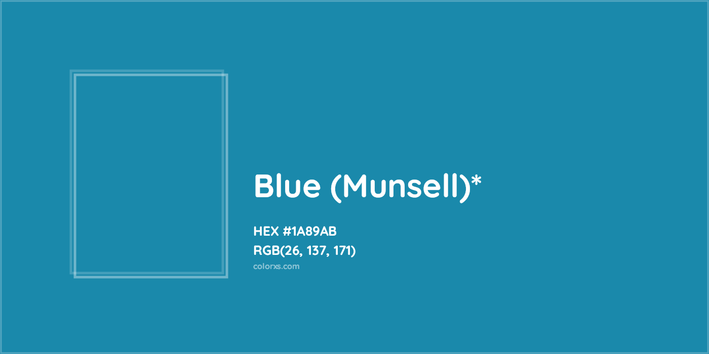 HEX #1A89AB Color Name, Color Code, Palettes, Similar Paints, Images