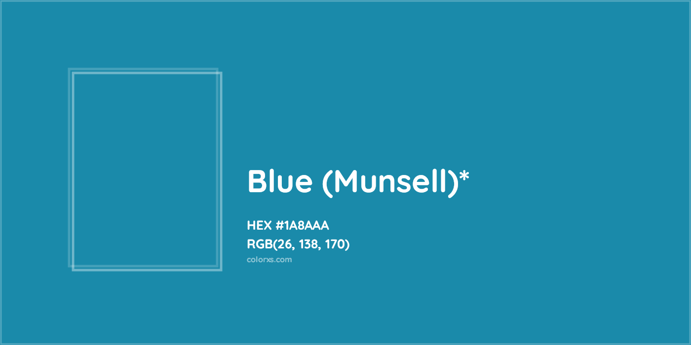 HEX #1A8AAA Color Name, Color Code, Palettes, Similar Paints, Images