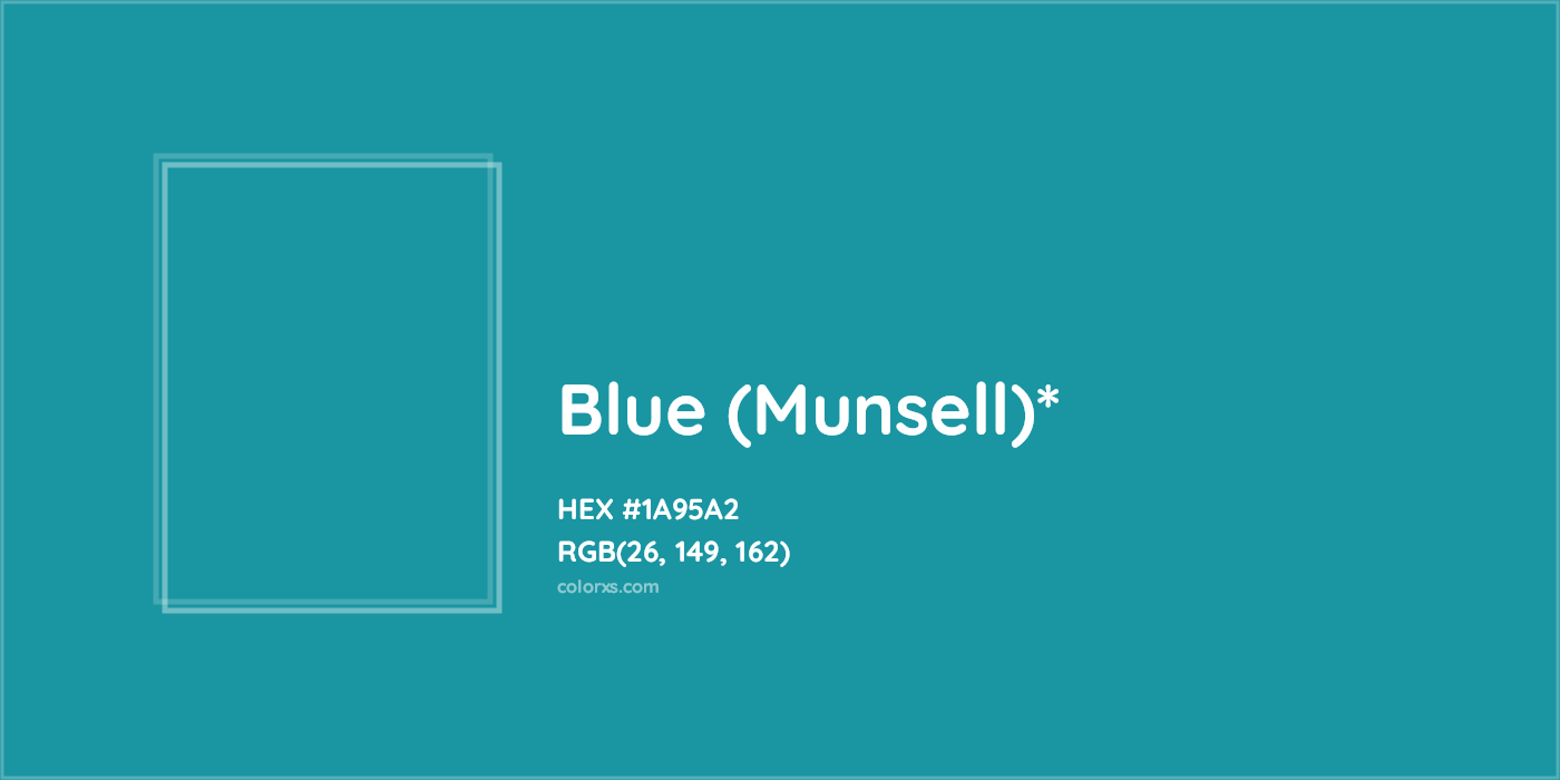 HEX #1A95A2 Color Name, Color Code, Palettes, Similar Paints, Images