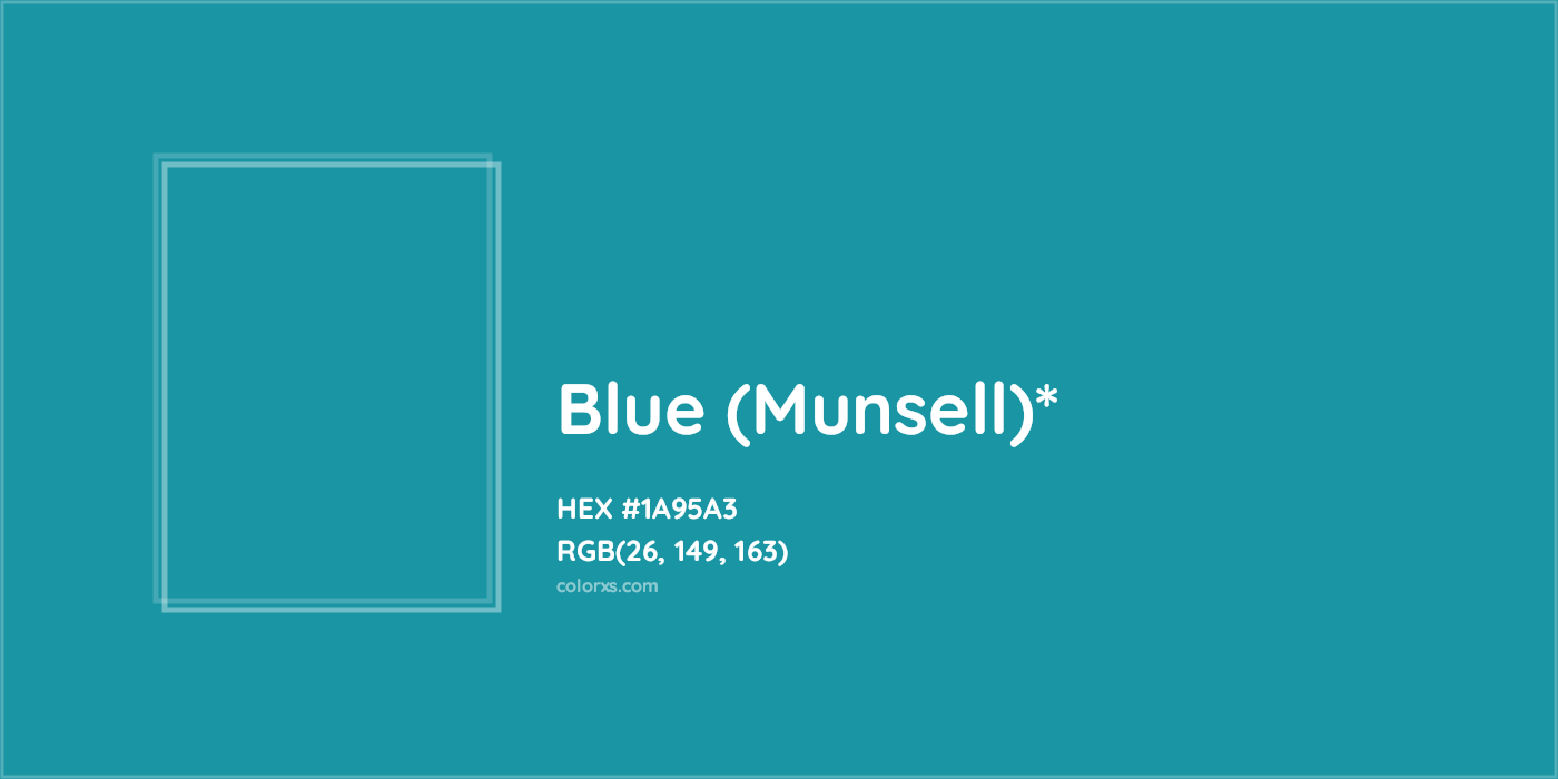 HEX #1A95A3 Color Name, Color Code, Palettes, Similar Paints, Images