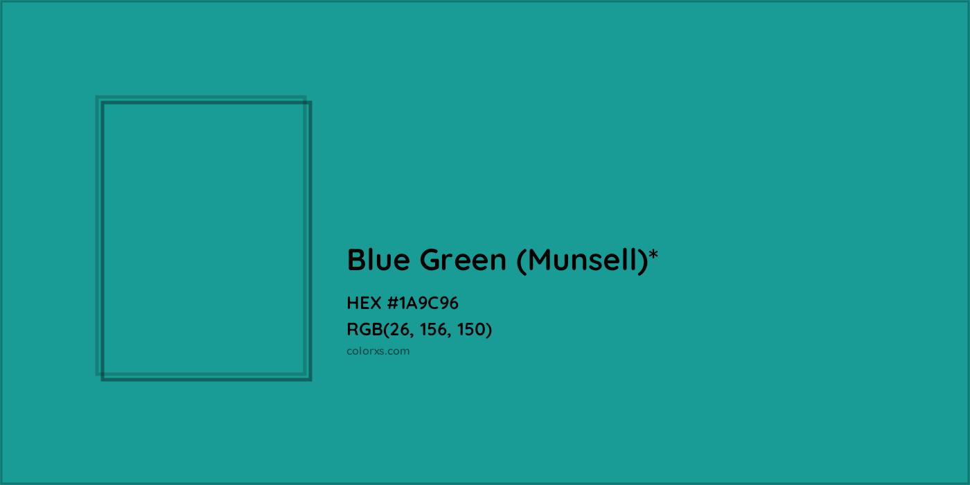 HEX #1A9C96 Color Name, Color Code, Palettes, Similar Paints, Images
