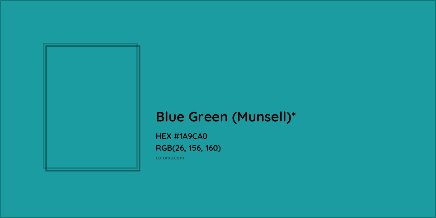 HEX #1A9CA0 Color Name, Color Code, Palettes, Similar Paints, Images