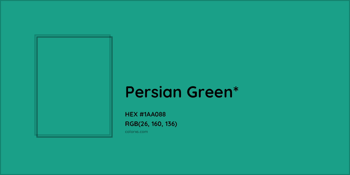 HEX #1AA088 Color Name, Color Code, Palettes, Similar Paints, Images