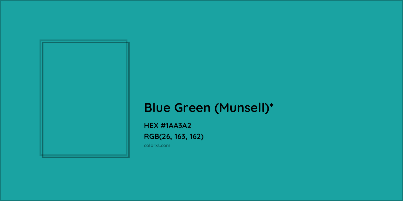 HEX #1AA3A2 Color Name, Color Code, Palettes, Similar Paints, Images