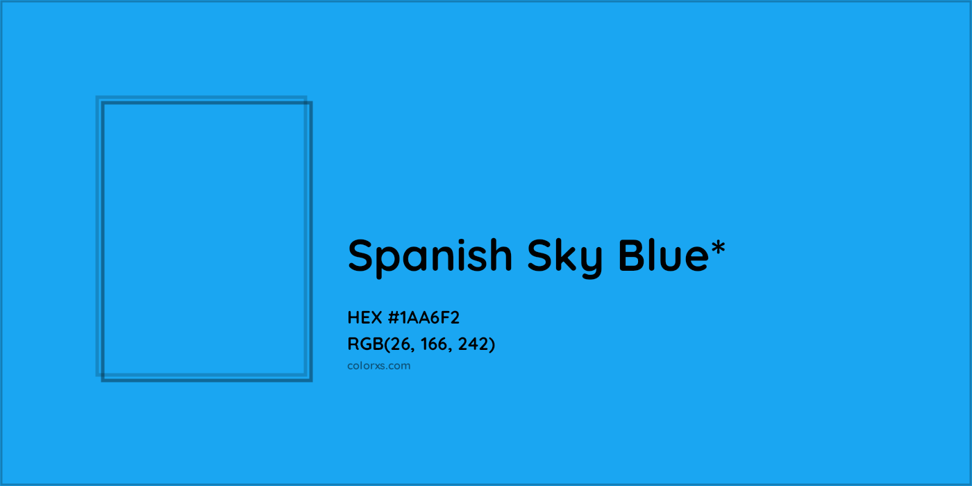 HEX #1AA6F2 Color Name, Color Code, Palettes, Similar Paints, Images