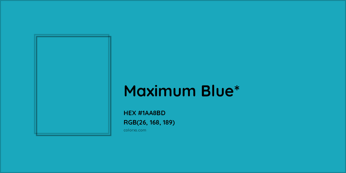 HEX #1AA8BD Color Name, Color Code, Palettes, Similar Paints, Images