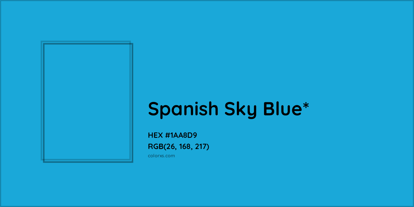 HEX #1AA8D9 Color Name, Color Code, Palettes, Similar Paints, Images