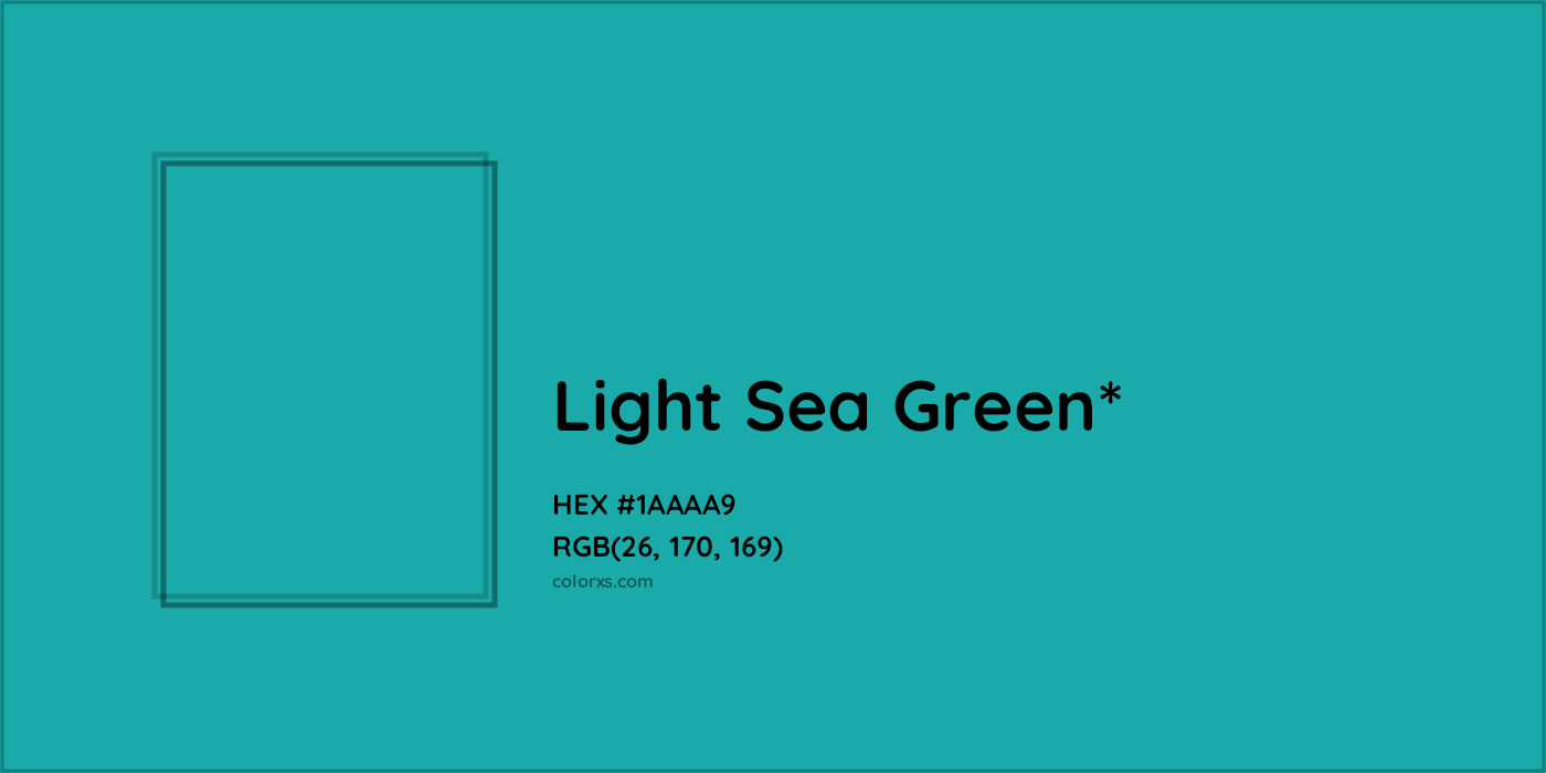 HEX #1AAAA9 Color Name, Color Code, Palettes, Similar Paints, Images