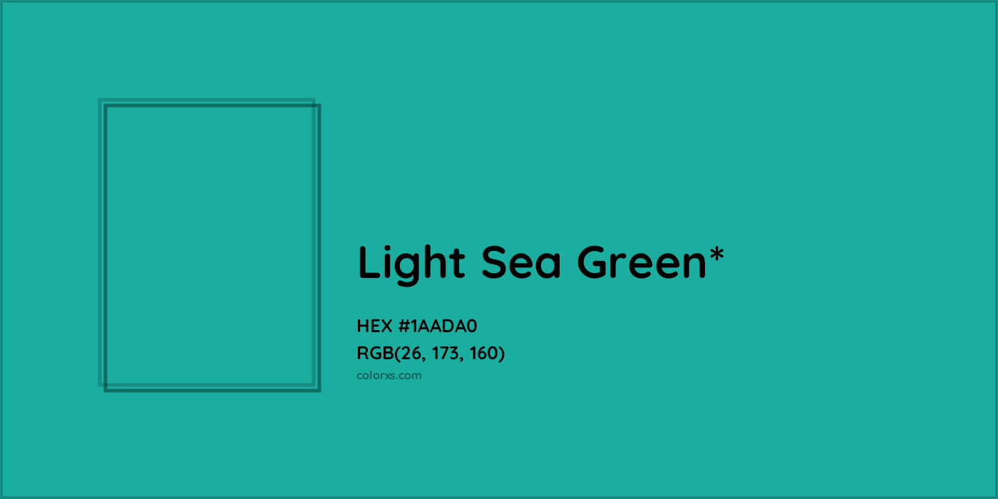 HEX #1AADA0 Color Name, Color Code, Palettes, Similar Paints, Images