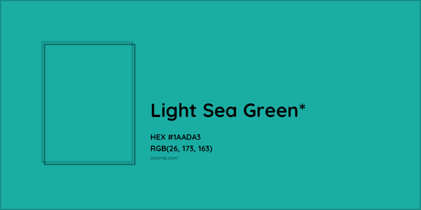 HEX #1AADA3 Color Name, Color Code, Palettes, Similar Paints, Images