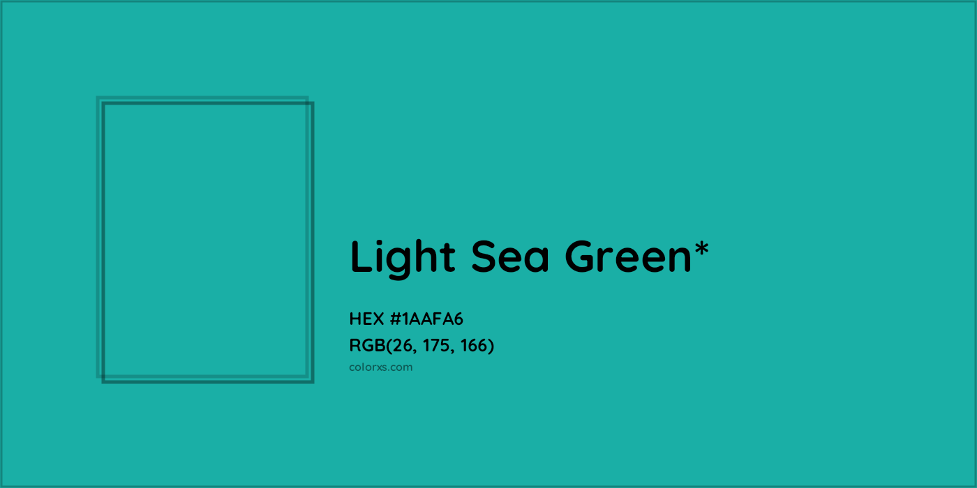 HEX #1AAFA6 Color Name, Color Code, Palettes, Similar Paints, Images