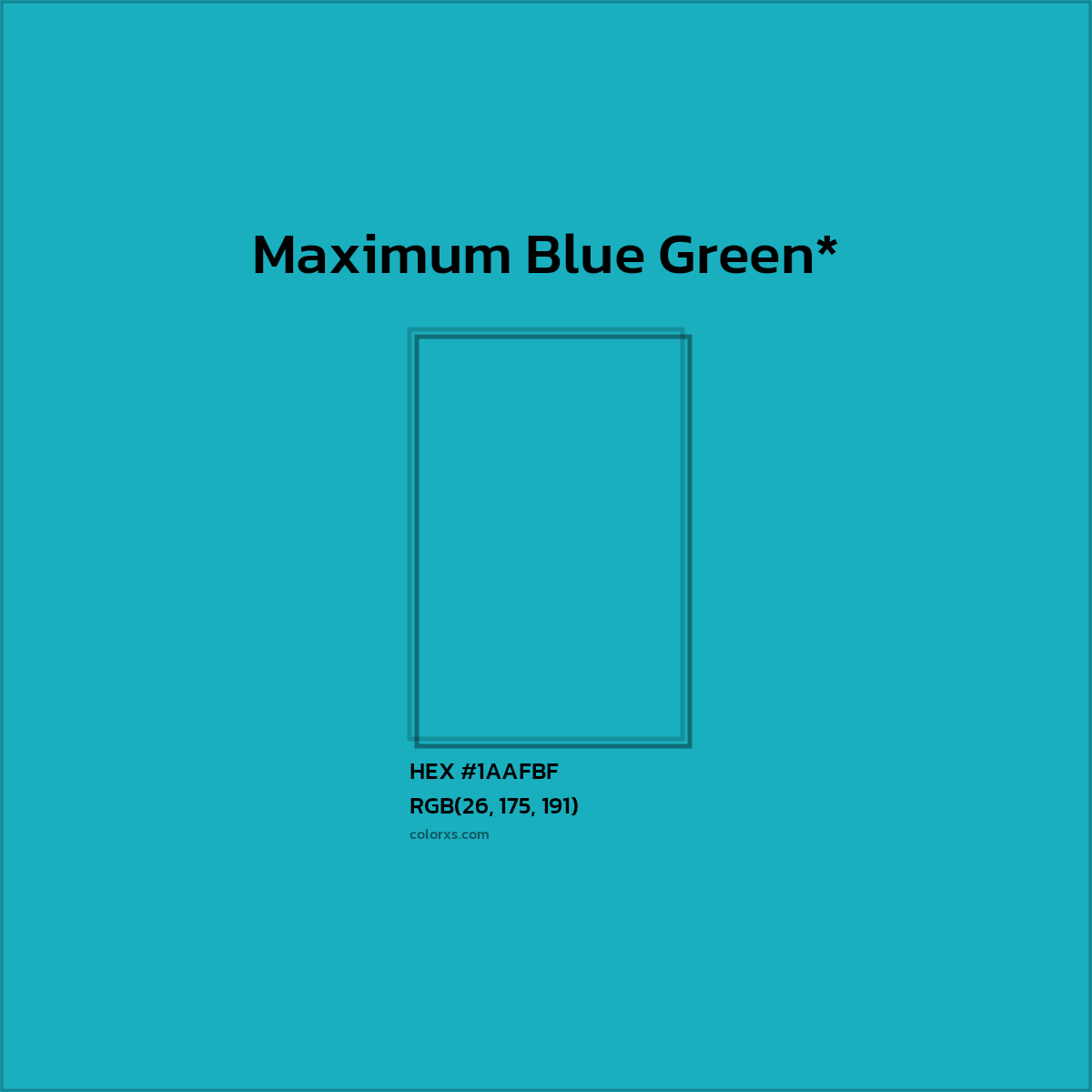 HEX #1AAFBF Color Name, Color Code, Palettes, Similar Paints, Images