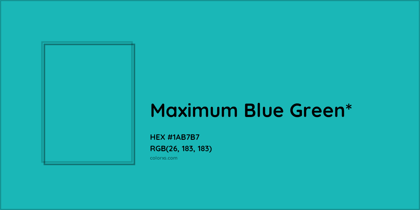HEX #1AB7B7 Color Name, Color Code, Palettes, Similar Paints, Images