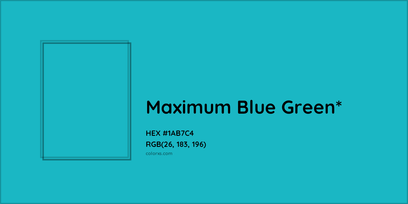 HEX #1AB7C4 Color Name, Color Code, Palettes, Similar Paints, Images