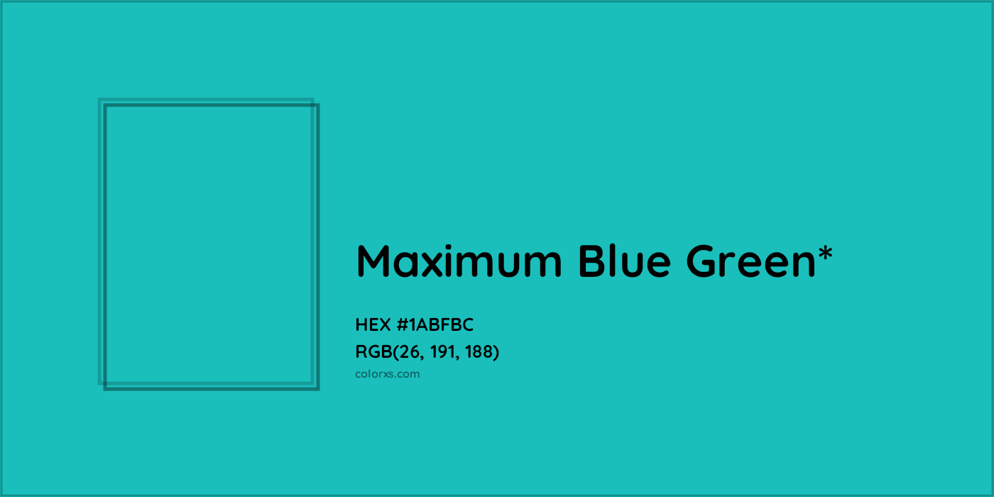 HEX #1ABFBC Color Name, Color Code, Palettes, Similar Paints, Images