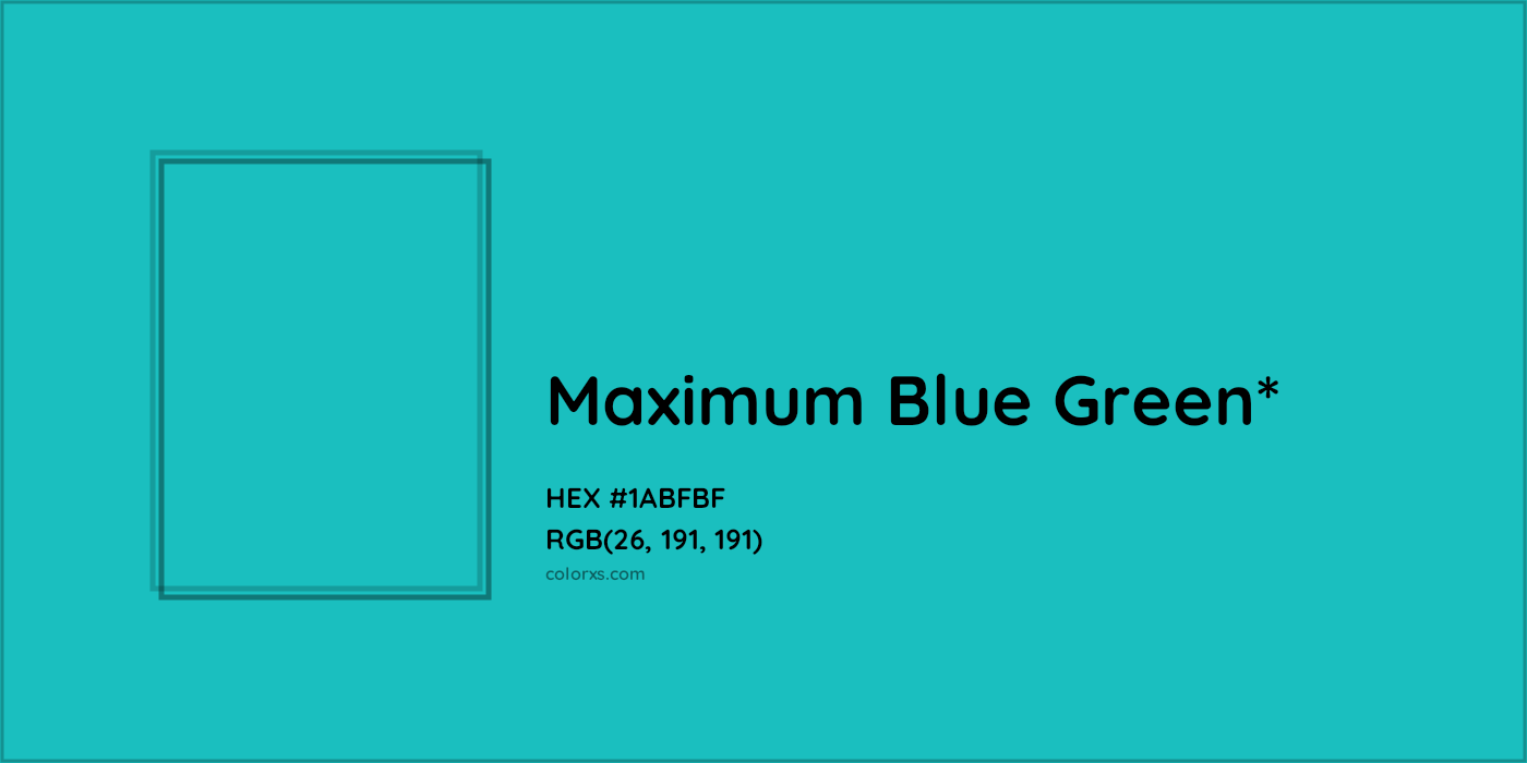 HEX #1ABFBF Color Name, Color Code, Palettes, Similar Paints, Images
