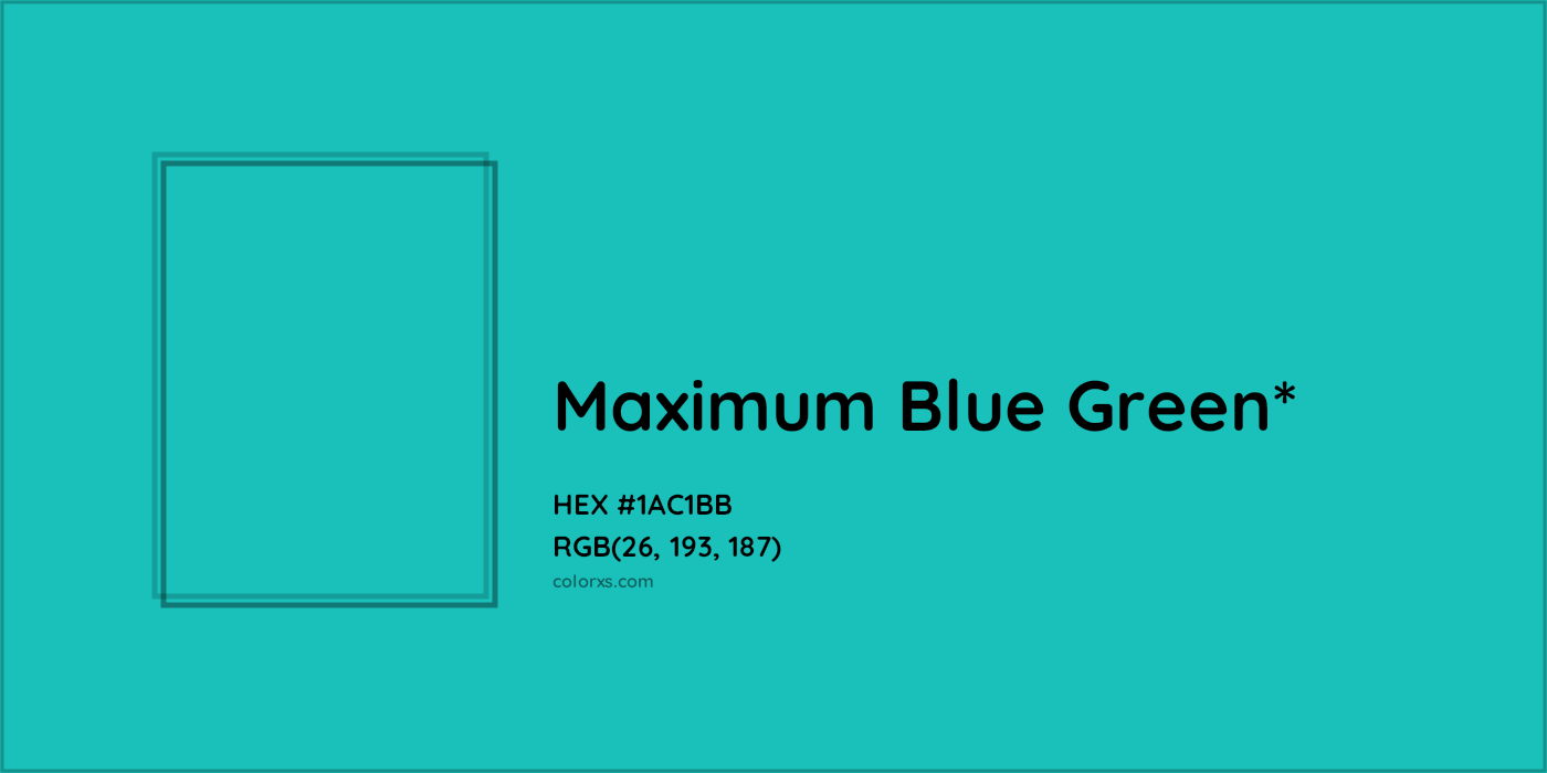 HEX #1AC1BB Color Name, Color Code, Palettes, Similar Paints, Images