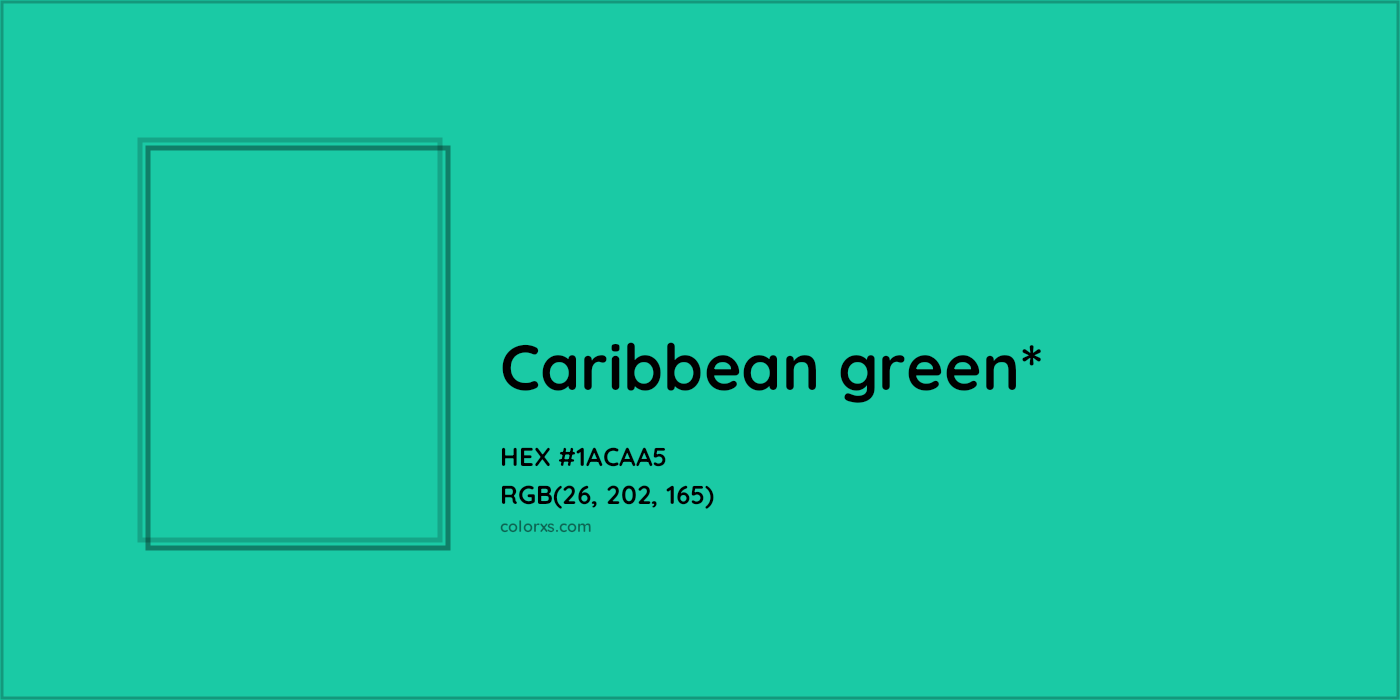 HEX #1ACAA5 Color Name, Color Code, Palettes, Similar Paints, Images