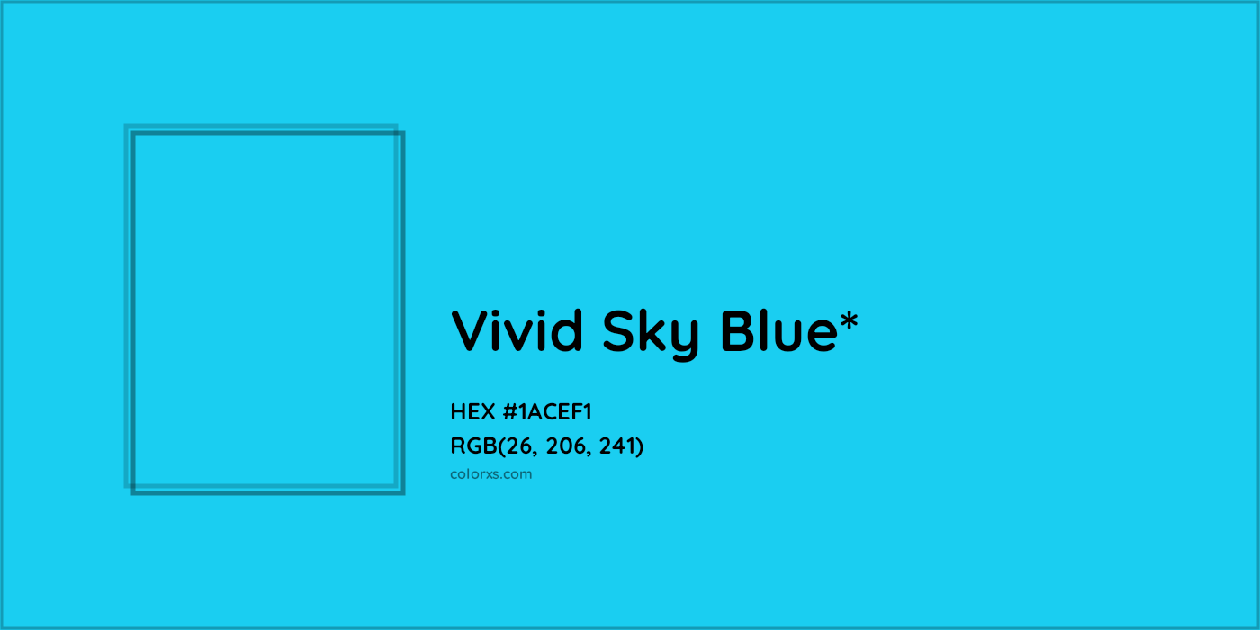 HEX #1ACEF1 Color Name, Color Code, Palettes, Similar Paints, Images