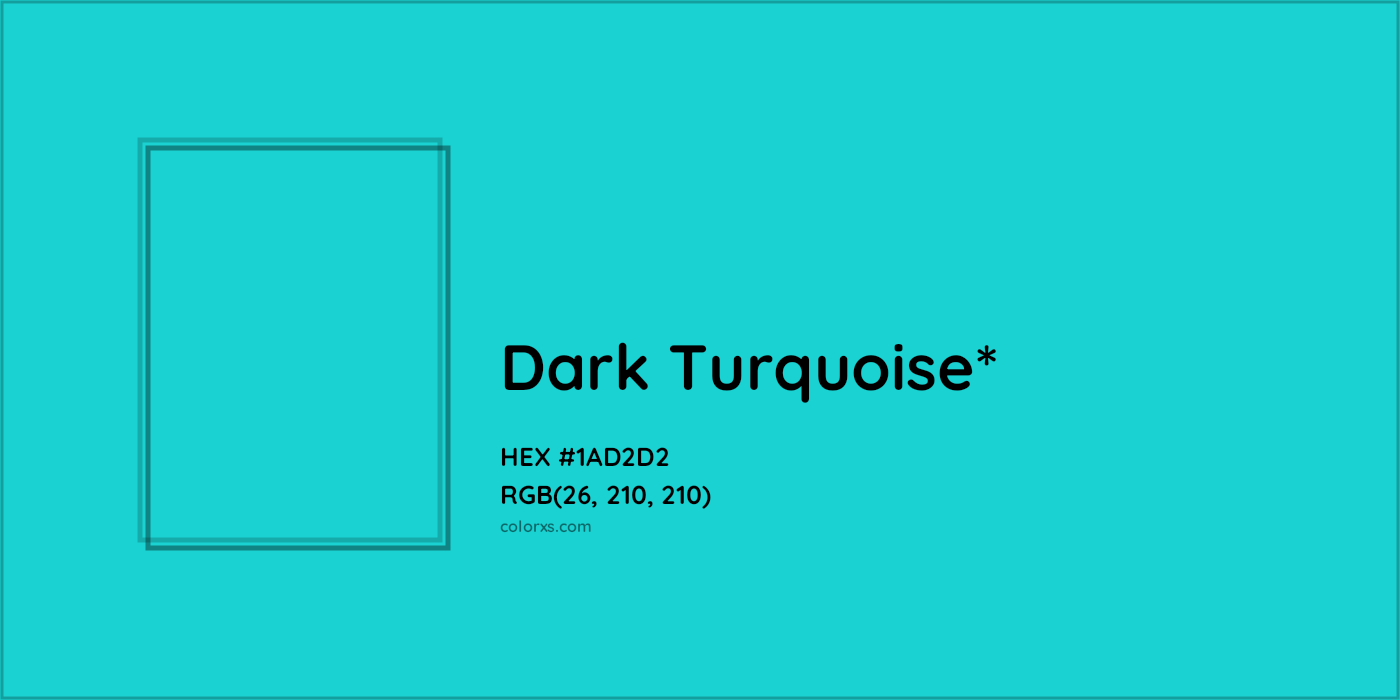 HEX #1AD2D2 Color Name, Color Code, Palettes, Similar Paints, Images