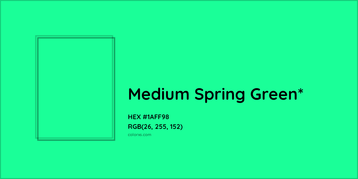 HEX #1AFF98 Color Name, Color Code, Palettes, Similar Paints, Images