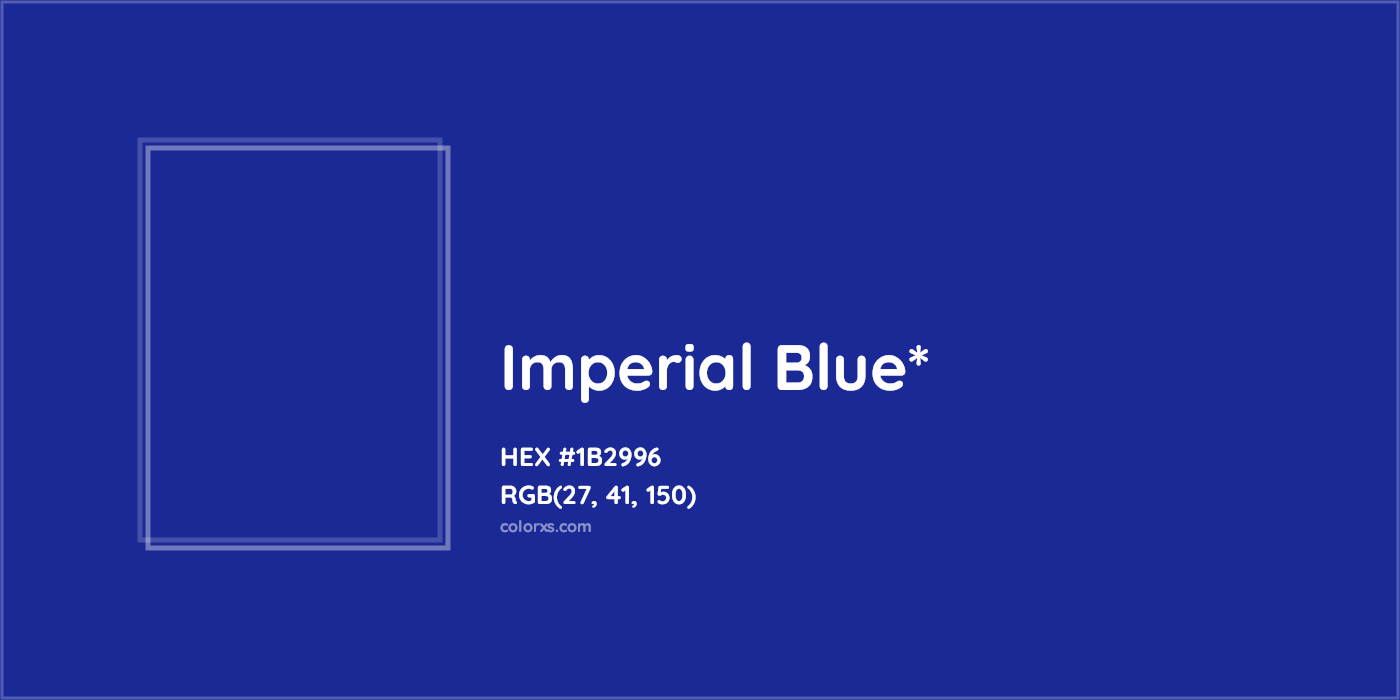 HEX #1B2996 Color Name, Color Code, Palettes, Similar Paints, Images