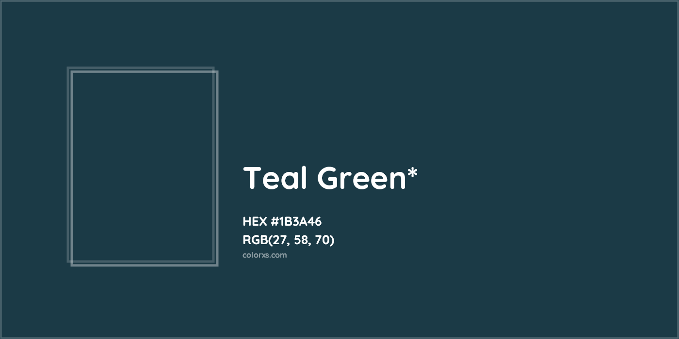 HEX #1B3A46 Color Name, Color Code, Palettes, Similar Paints, Images