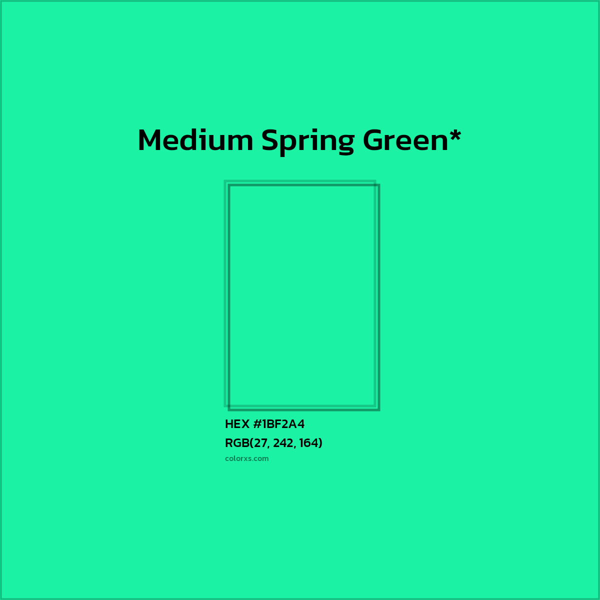 HEX #1BF2A4 Color Name, Color Code, Palettes, Similar Paints, Images