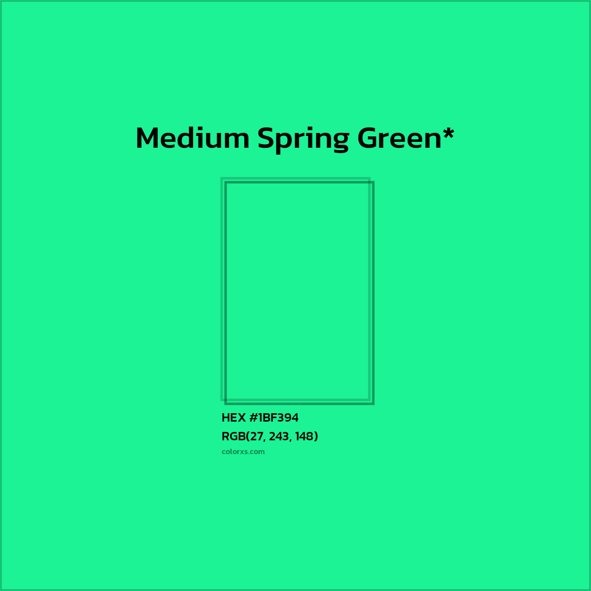 HEX #1BF394 Color Name, Color Code, Palettes, Similar Paints, Images