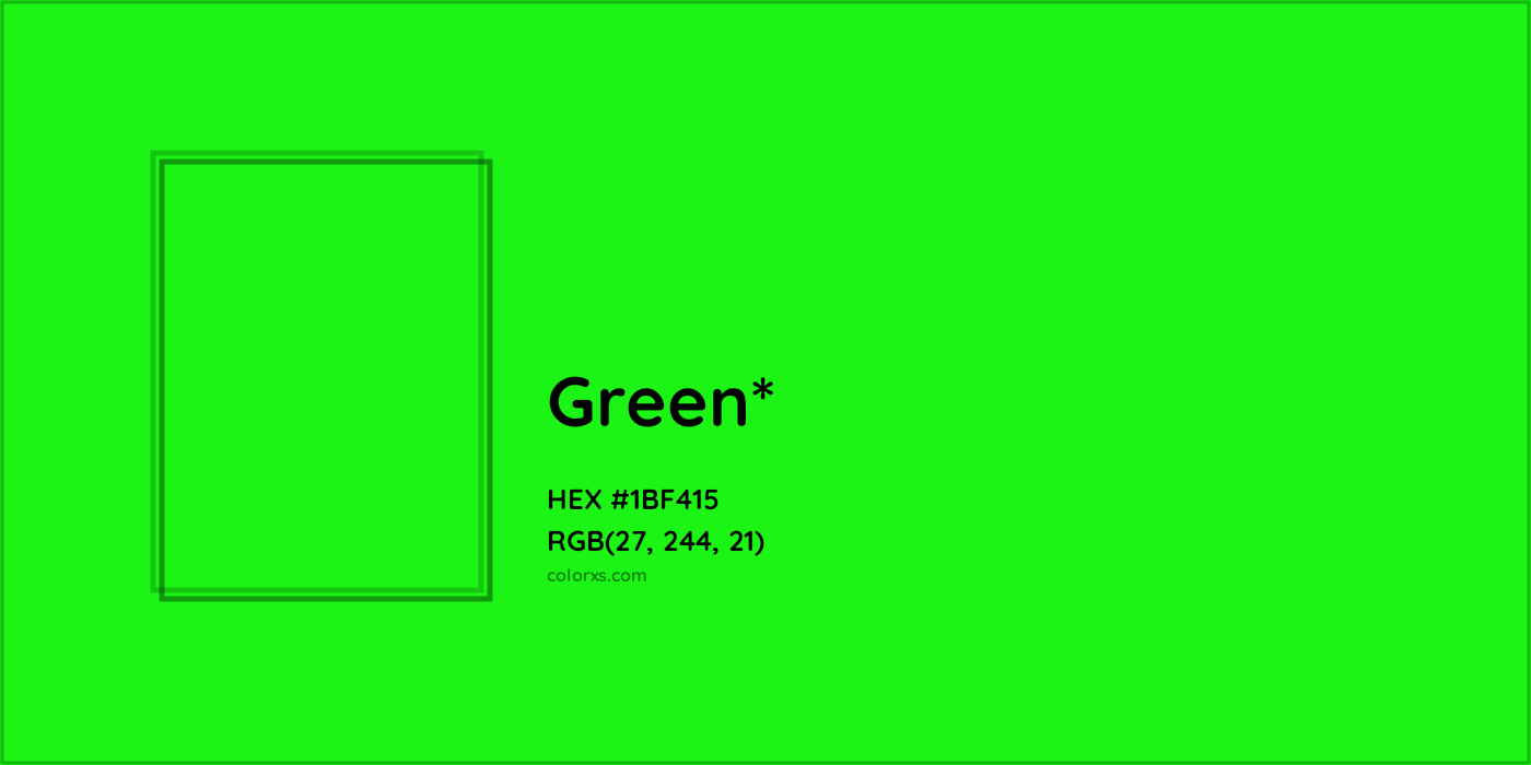 HEX #1BF415 Color Name, Color Code, Palettes, Similar Paints, Images