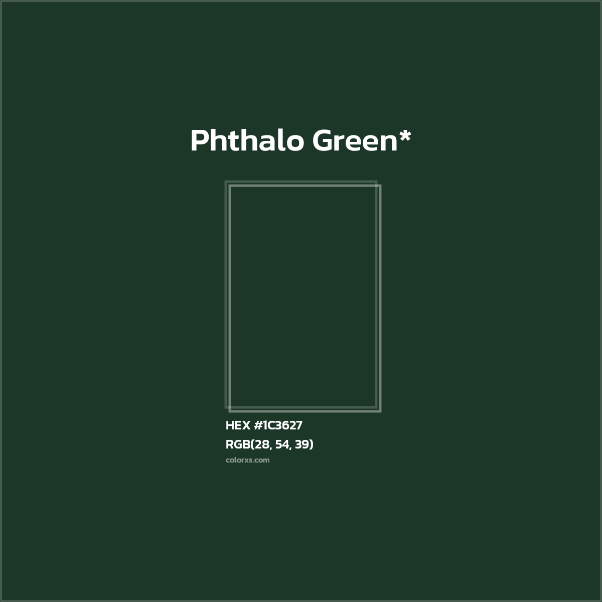 HEX #1C3627 Color Name, Color Code, Palettes, Similar Paints, Images