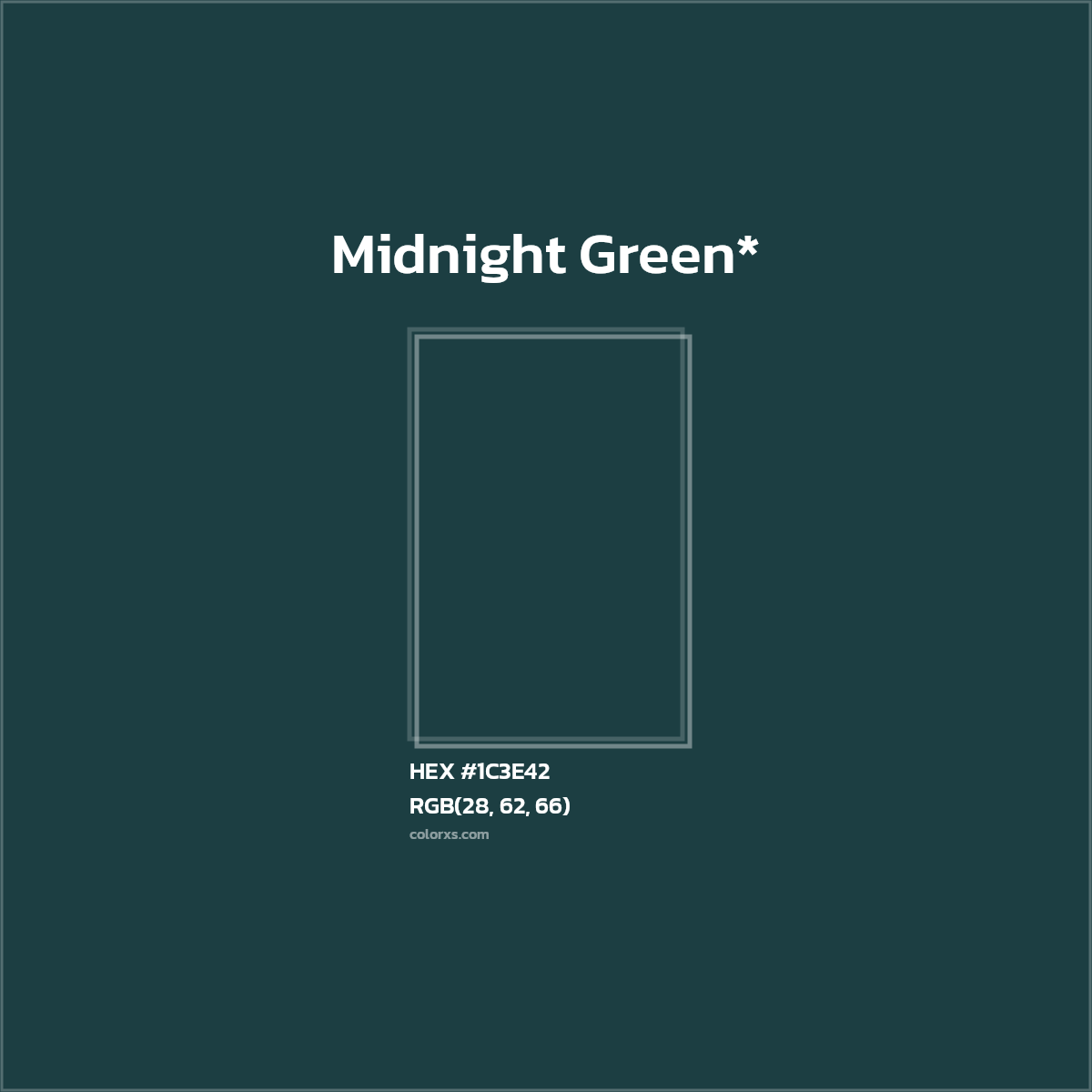 HEX #1C3E42 Color Name, Color Code, Palettes, Similar Paints, Images