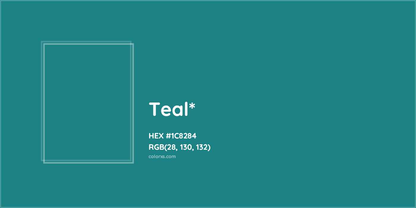 HEX #1C8284 Color Name, Color Code, Palettes, Similar Paints, Images