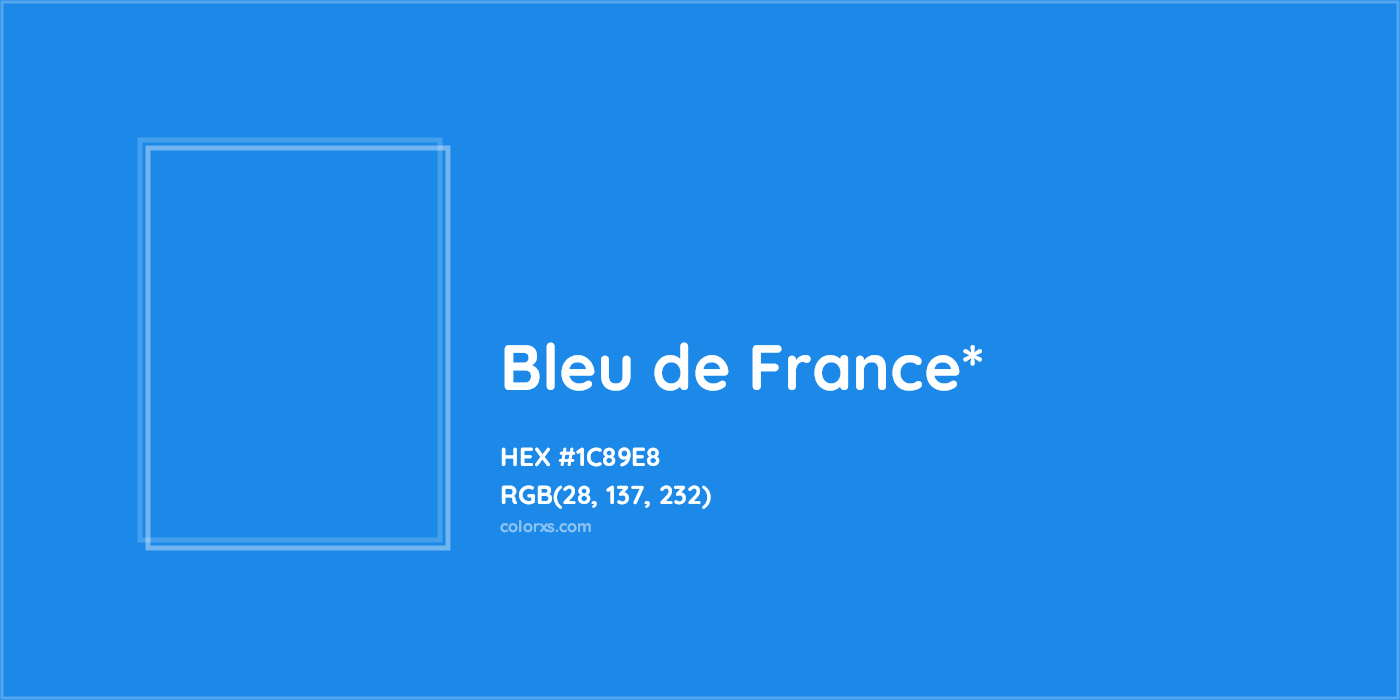 HEX #1C89E8 Color Name, Color Code, Palettes, Similar Paints, Images