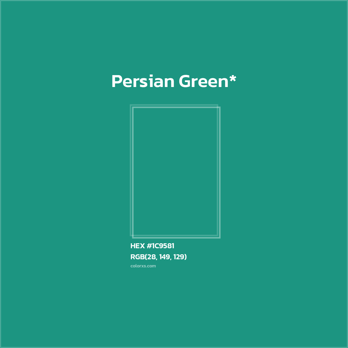 HEX #1C9581 Color Name, Color Code, Palettes, Similar Paints, Images