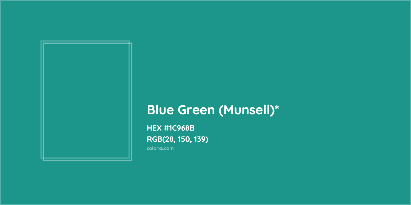 HEX #1C968B Color Name, Color Code, Palettes, Similar Paints, Images