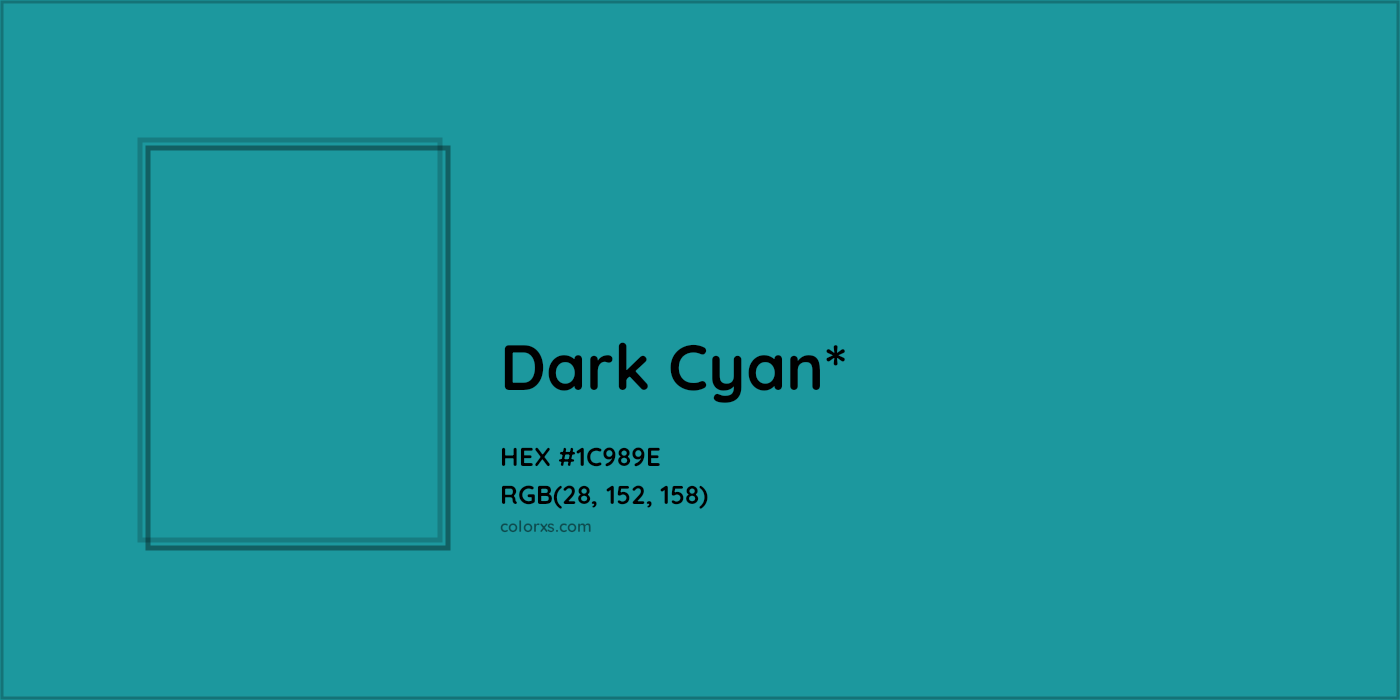HEX #1C989E Color Name, Color Code, Palettes, Similar Paints, Images