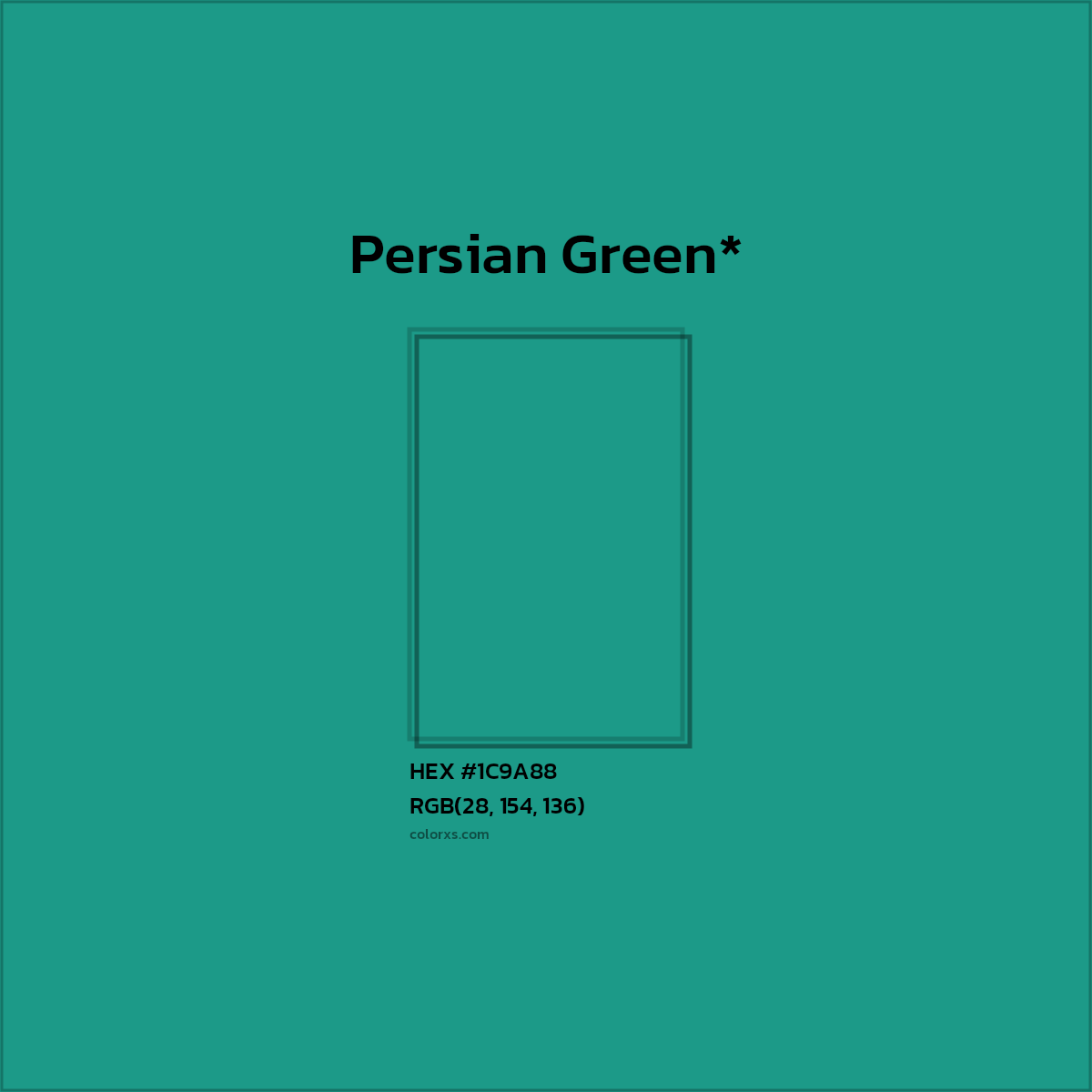 HEX #1C9A88 Color Name, Color Code, Palettes, Similar Paints, Images