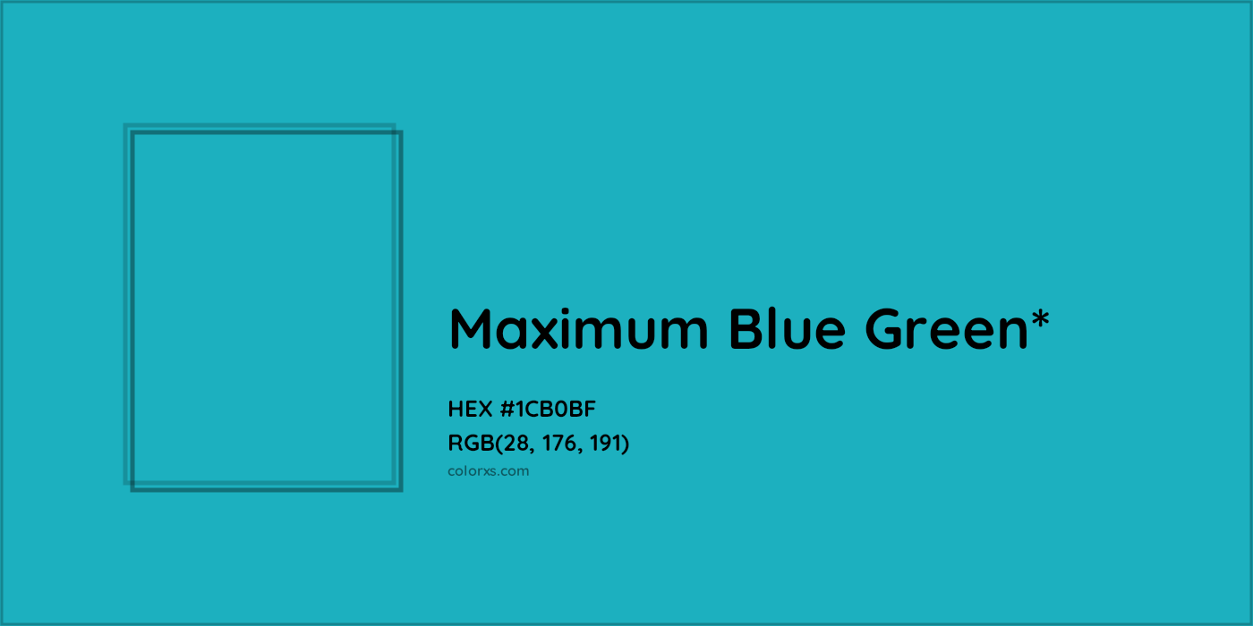 HEX #1CB0BF Color Name, Color Code, Palettes, Similar Paints, Images