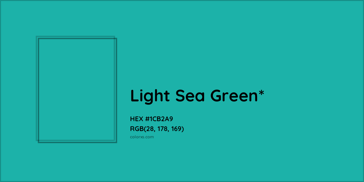 HEX #1CB2A9 Color Name, Color Code, Palettes, Similar Paints, Images