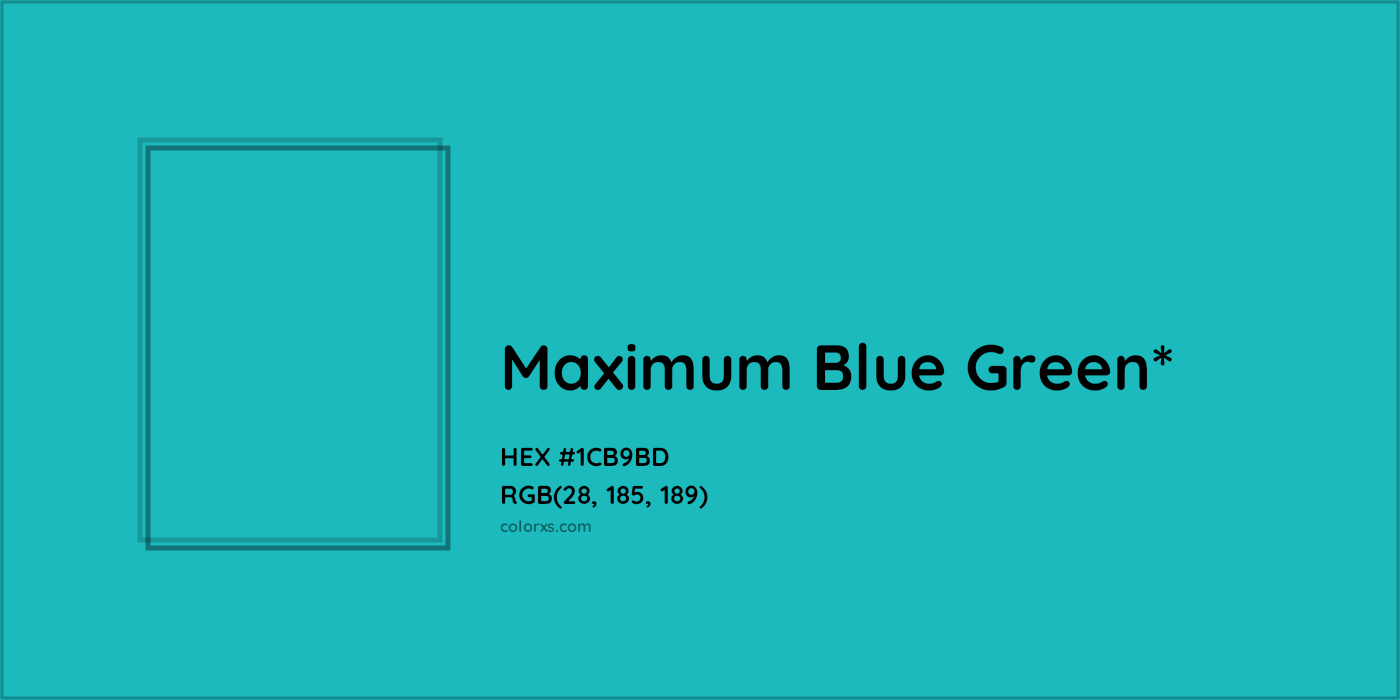 HEX #1CB9BD Color Name, Color Code, Palettes, Similar Paints, Images
