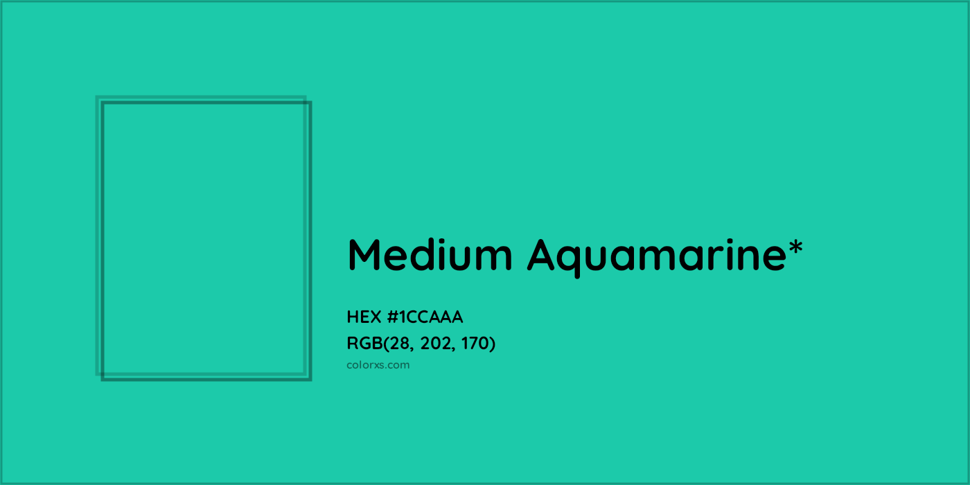 HEX #1CCAAA Color Name, Color Code, Palettes, Similar Paints, Images
