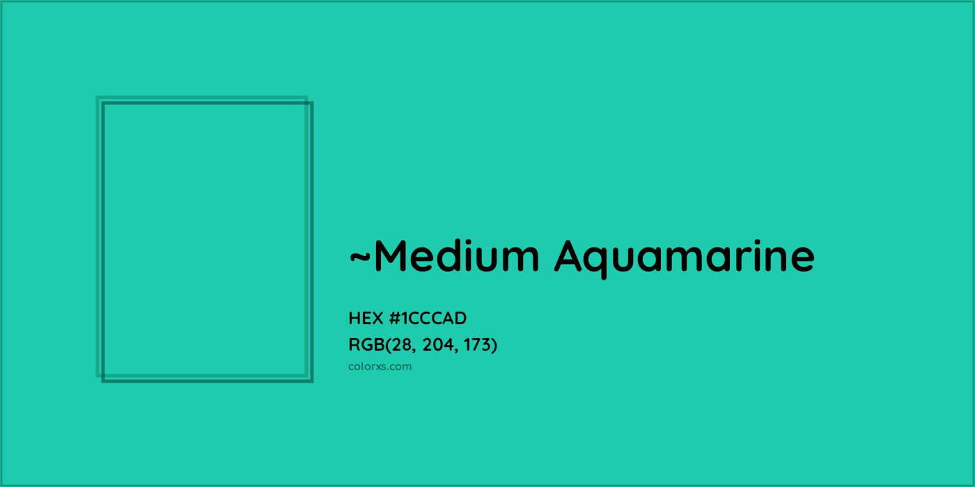 HEX #1CCCAD Color Name, Color Code, Palettes, Similar Paints, Images