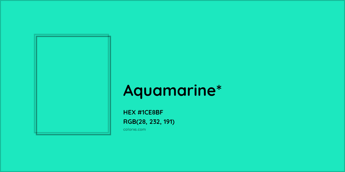 HEX #1CE8BF Color Name, Color Code, Palettes, Similar Paints, Images