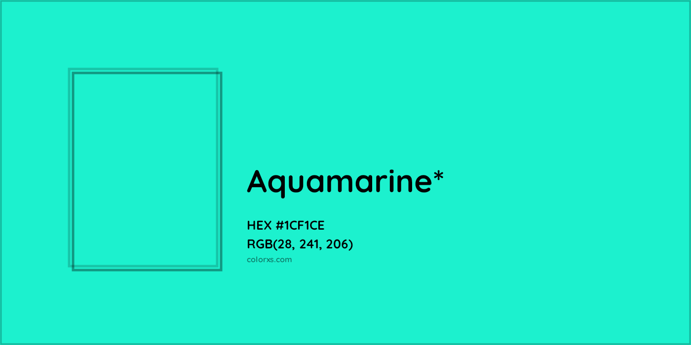 HEX #1CF1CE Color Name, Color Code, Palettes, Similar Paints, Images