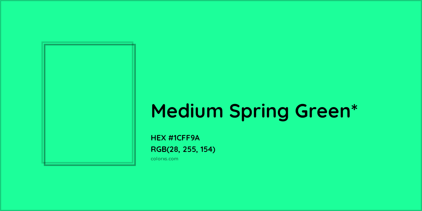 HEX #1CFF9A Color Name, Color Code, Palettes, Similar Paints, Images