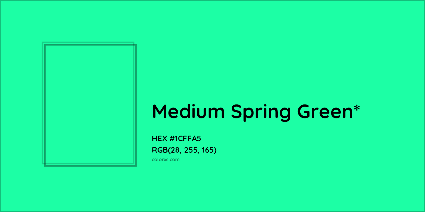 HEX #1CFFA5 Color Name, Color Code, Palettes, Similar Paints, Images