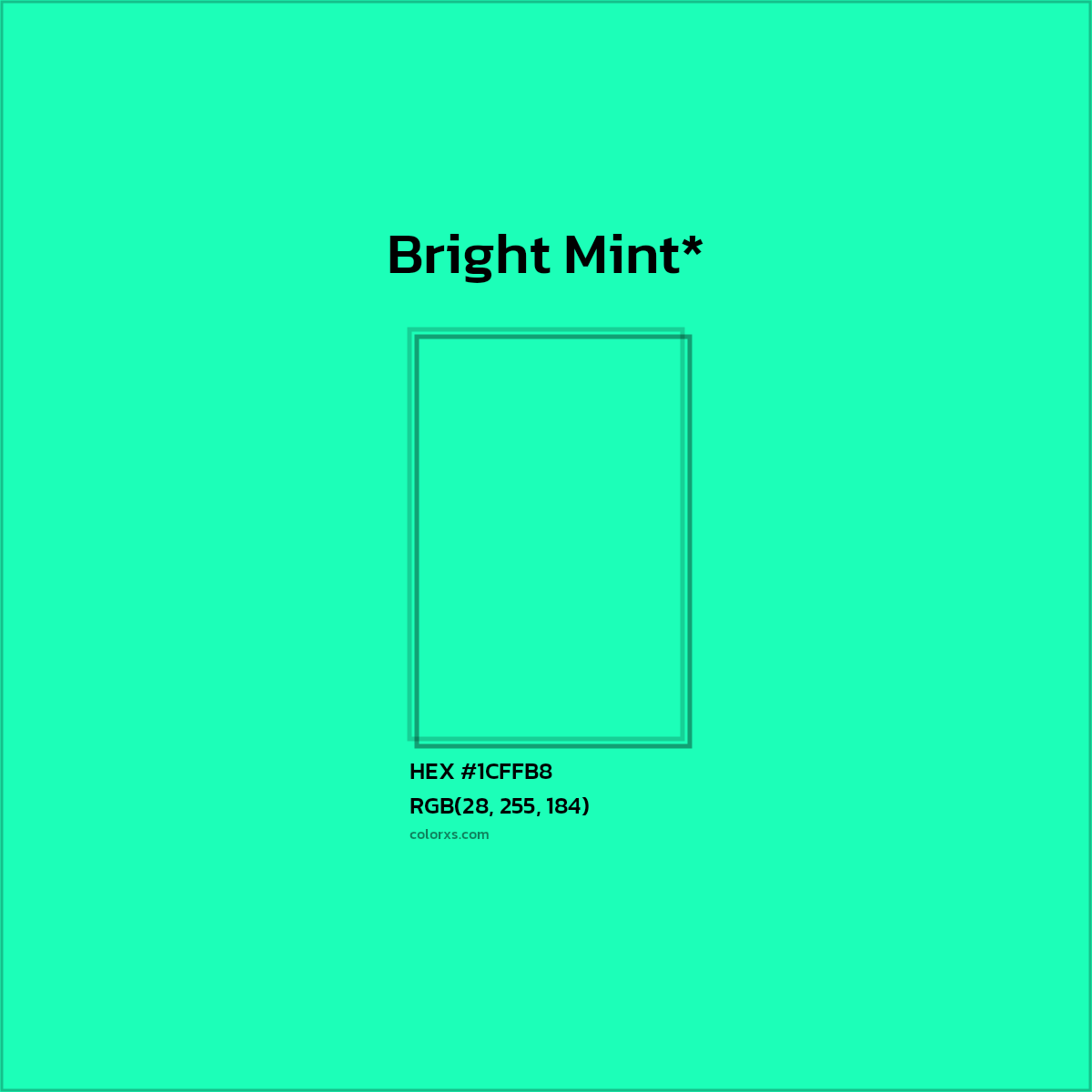 HEX #1CFFB8 Color Name, Color Code, Palettes, Similar Paints, Images